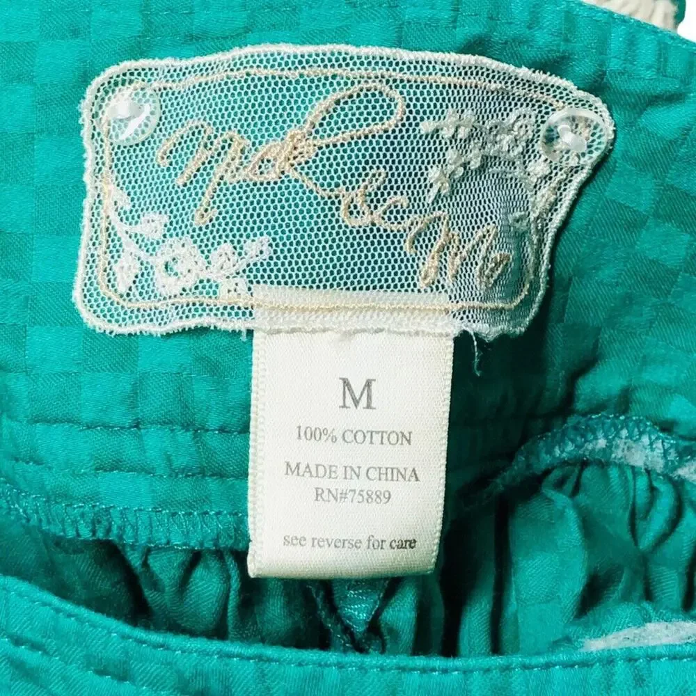 Green Embroidered Mini Skirt Bohemian Festival‎ Party Summer Medium